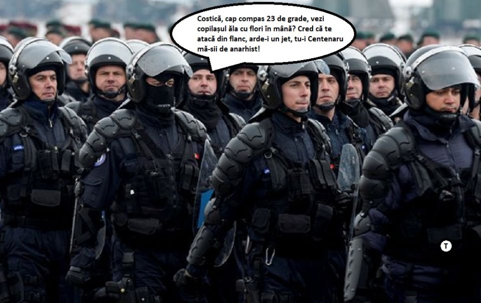 Repetiții pentru defilarea de 1 decembrie. Jandarmeria a organizat un frumos car alegoric cu copilași cu ochii roșii